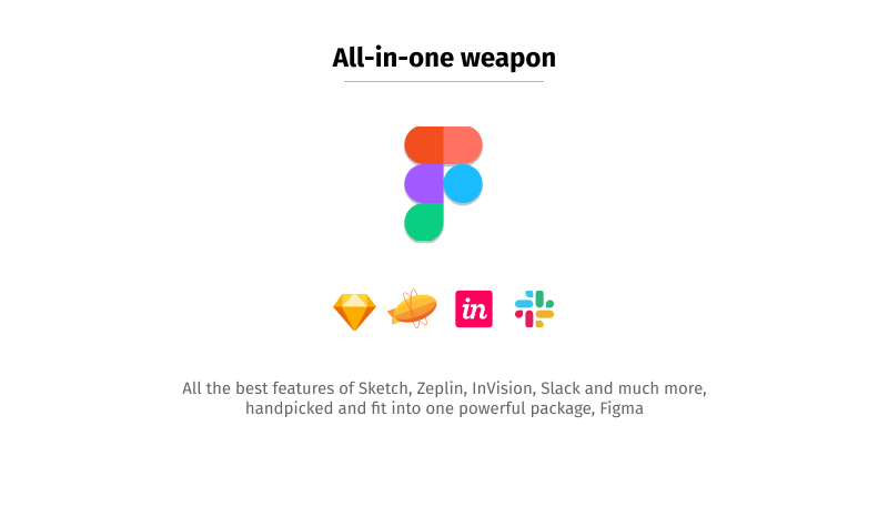 Figma, all-in-one weapon, having best features of Sketch, Zeplin, InVision, Slack and much more