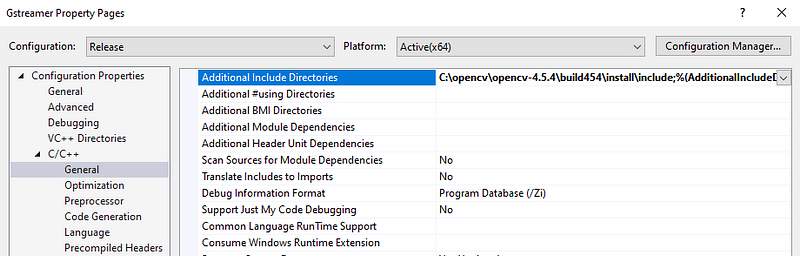 Configure Visual Studio Gstreamer project