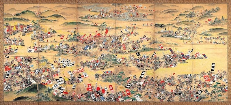 An artist’s rendition of the Battle of Sekigahara in the year 1600.