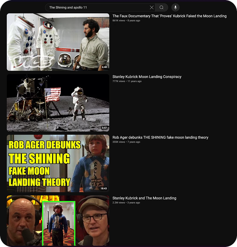 YouTube search results