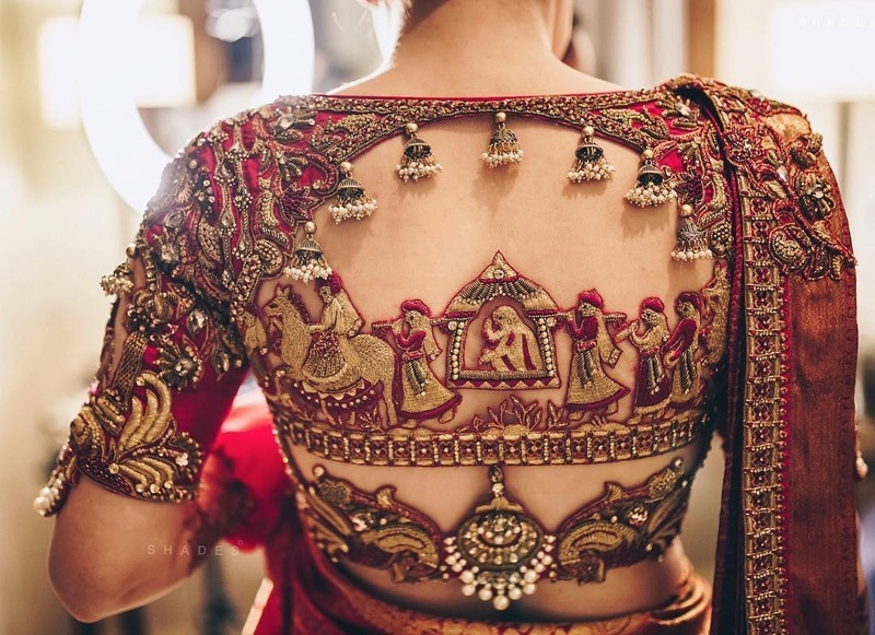 Lehenga blouse an intricate back