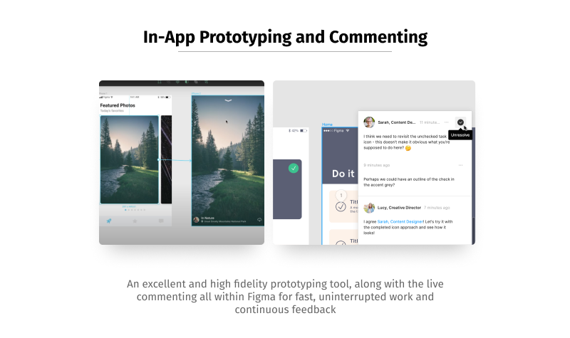 In-app prototyping and commenting