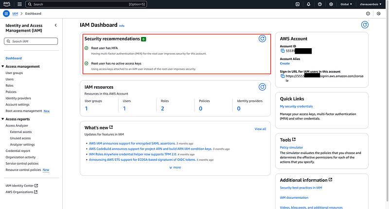 MFA enabled for root account