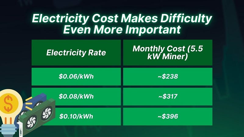 Electricity Cost Makes Difficulty Even More Important