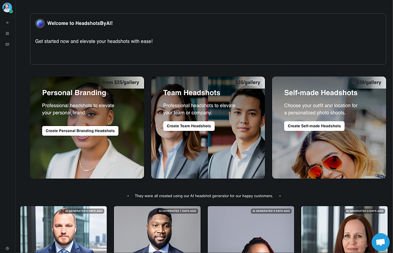 create account page