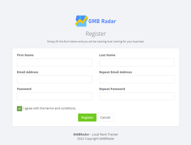 Register to check local rank with GMBRadar