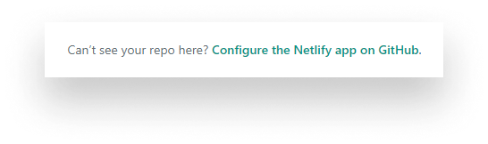 Link to configure Netlify on GitHub