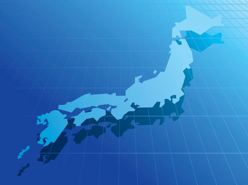 A digital rendition of a map of Japan’s 47 prefectures