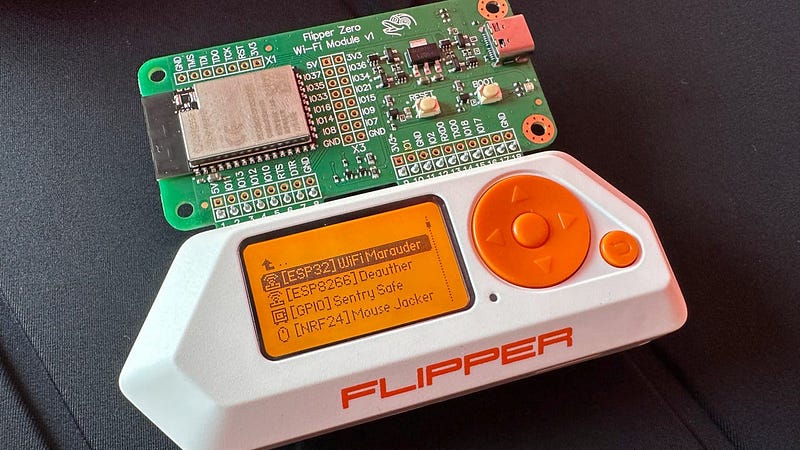 Flipper Zero with a Marauder WiFi Board