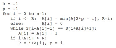 Pseudo Code of Manacher’s Algorithm