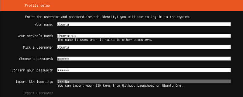 Ubuntu Server: Profile&nbsp;Setup