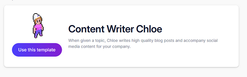 content writer ai agent chloe by Relevance AI