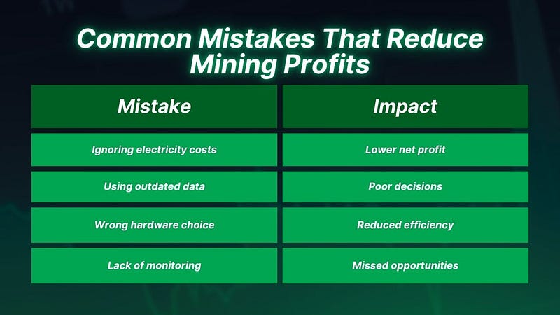 Common Mistakes That Reduce Mining Profits