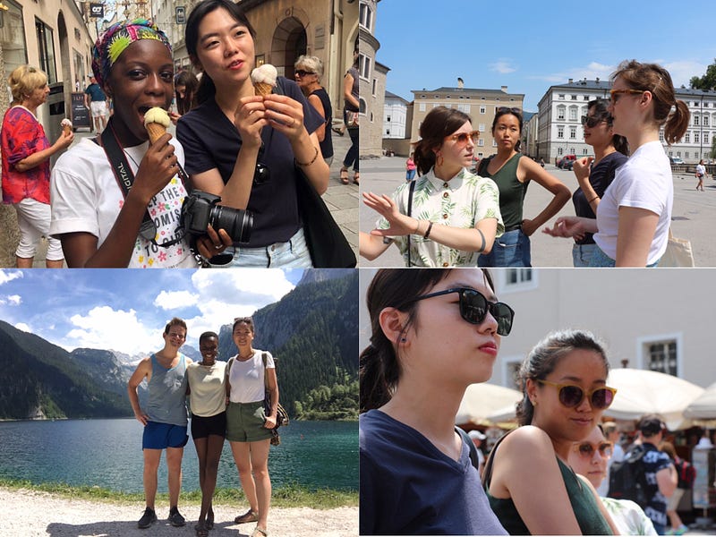 Salzburg Global Interns Mirabelle Morah, Su Hyun, Youngji Kwon and Meg Monroe