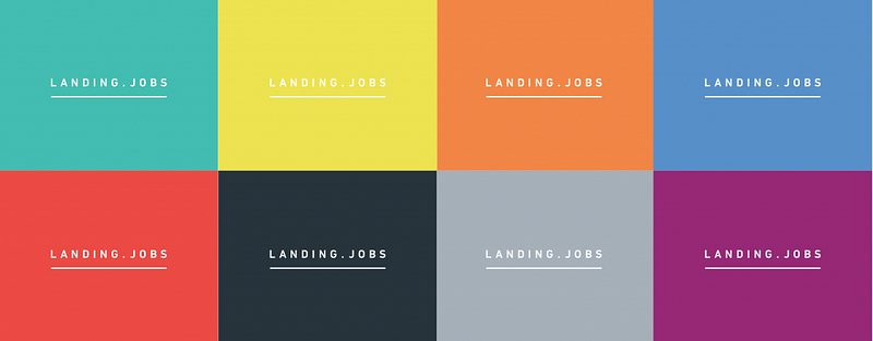 Landing.Jobs logo in different colors 