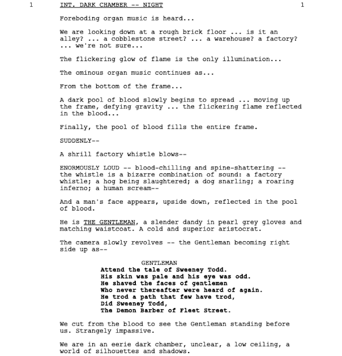 Page One: “Sweeney Todd: The Demon Barber of Fleet Street” (2007)