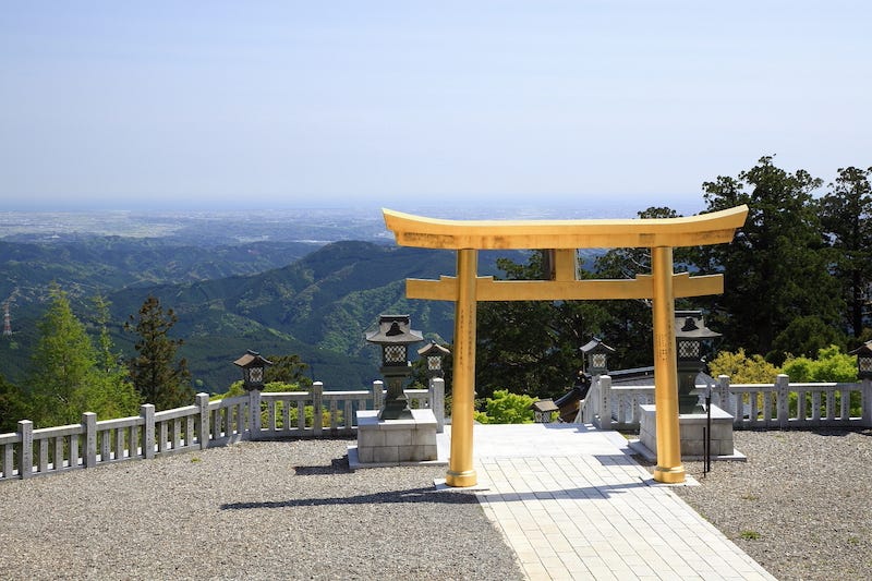 The “Torii of Happiness” at Akihasan Hongu Akiha Shrine’s upper shrine in Hamamatsu City