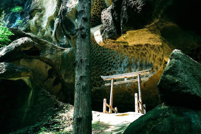 A hidden area of the Yamadera temple complex in Yamagata Prefecture