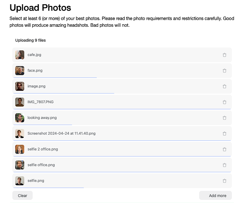 uploading images