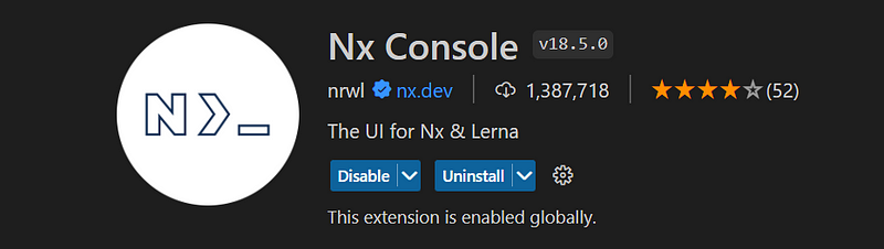 Nx Console extension