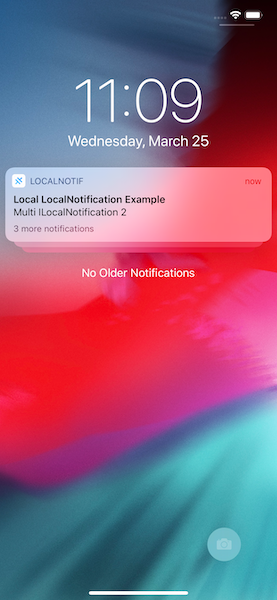 Local notification with grouped notifications — Ionic 5 Capacitor iOS app