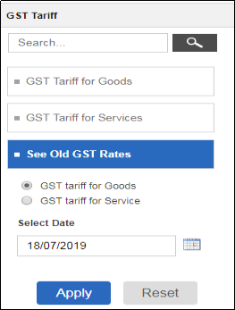 Old GST Rates of Goods & Services