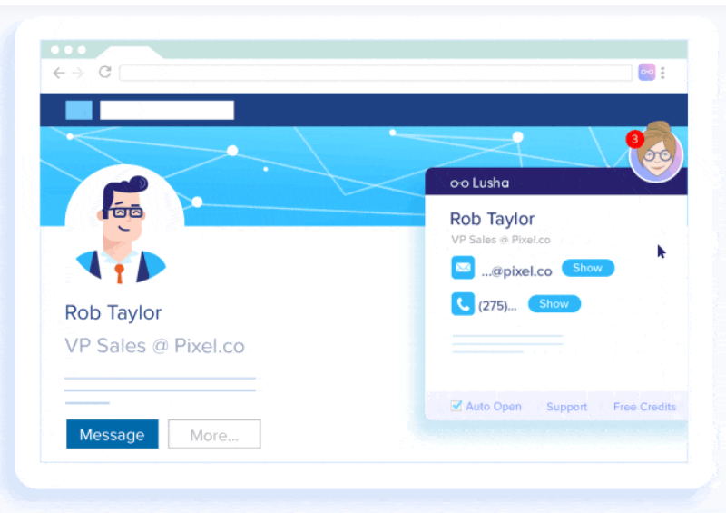 Lusha.co is a simple browser extension that lets sales pros find their prospect’s accurate personal phone and email addresses