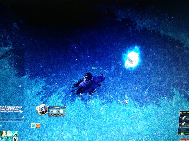 visual of a place in WoW, blues and greens, a mounted character waiting at a portal