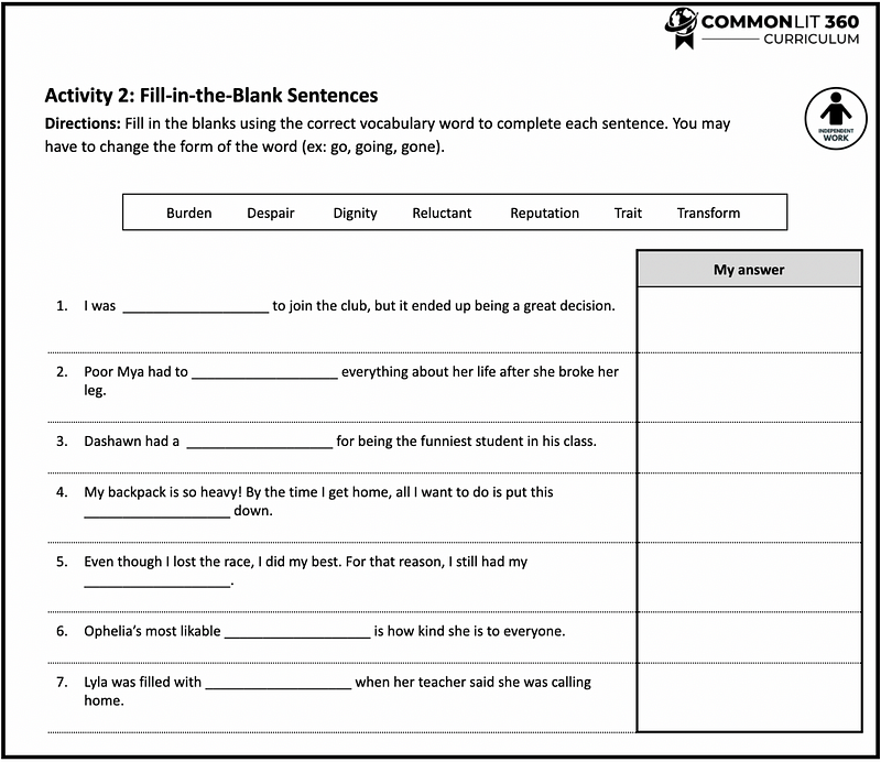 Which Activity Best Demonstrates The Trait Of Responsibility