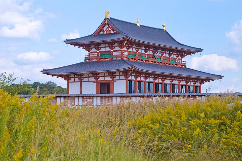 A replica of the former Heijo Palace in Nara Prefecture