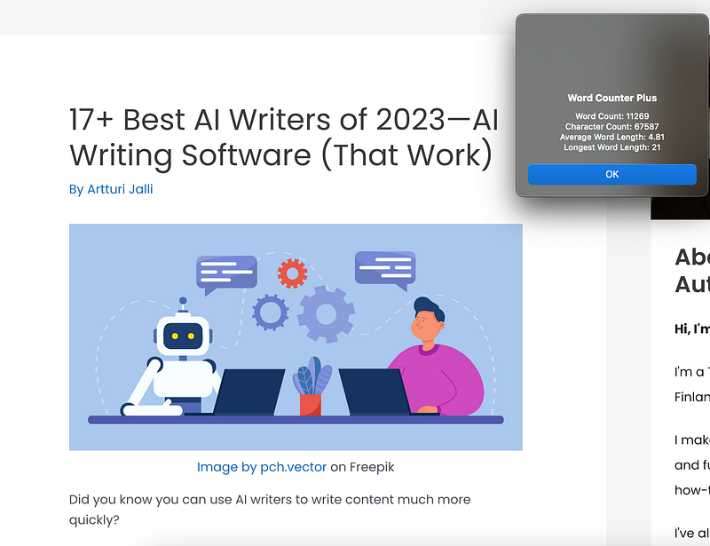 A blog post with 10,000+ words