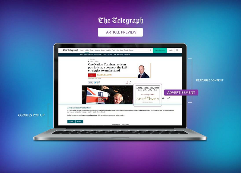 An image of an article on The Telegraph and the anatomy of design elements