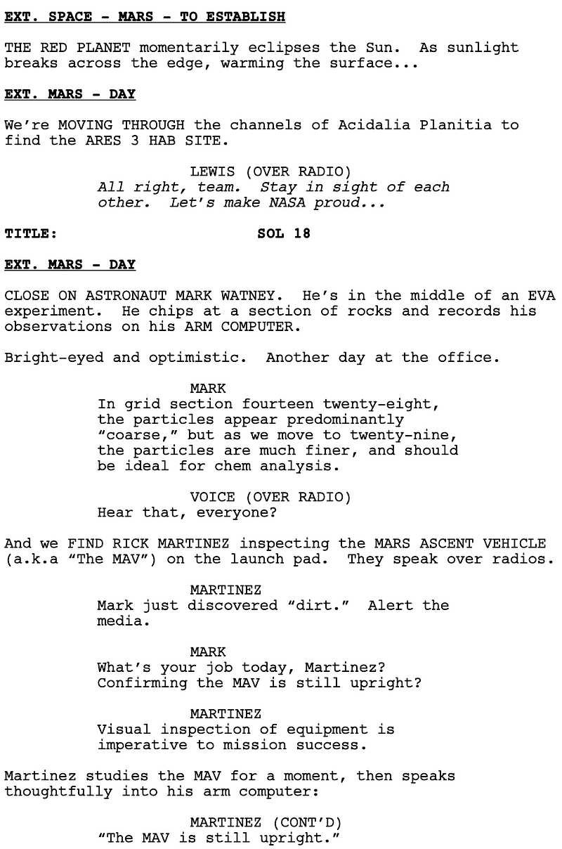 Page One: “The Martian” (2015)