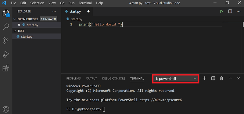 How to open terminal in visual studio code