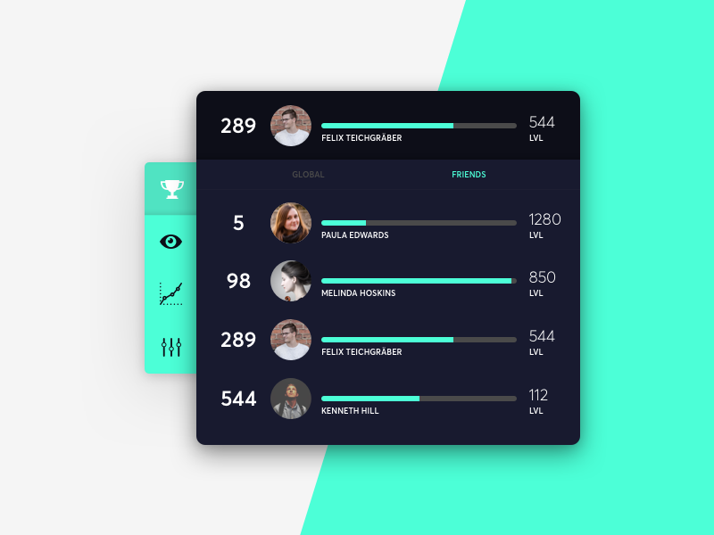 Leaderboard UI Inspiration Muzli Design Inspiration