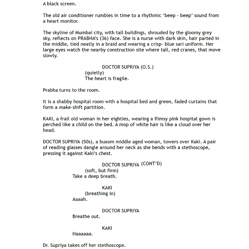 Page One: “All We Imagine as Light” (2024)