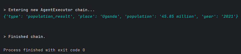 langchain agent execution output