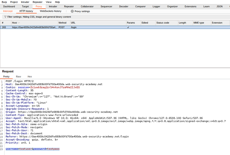 intercept password burp suite