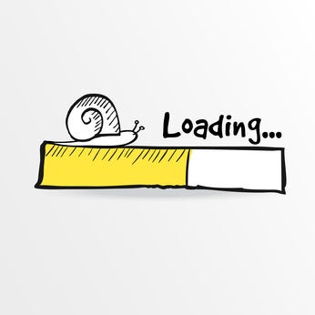 Slowly Loading Image Symbolized by a Snail