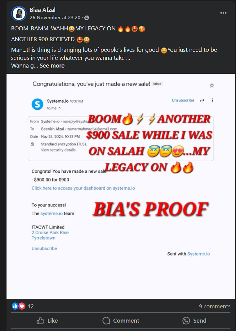 earning proof of Legacy Builders Program