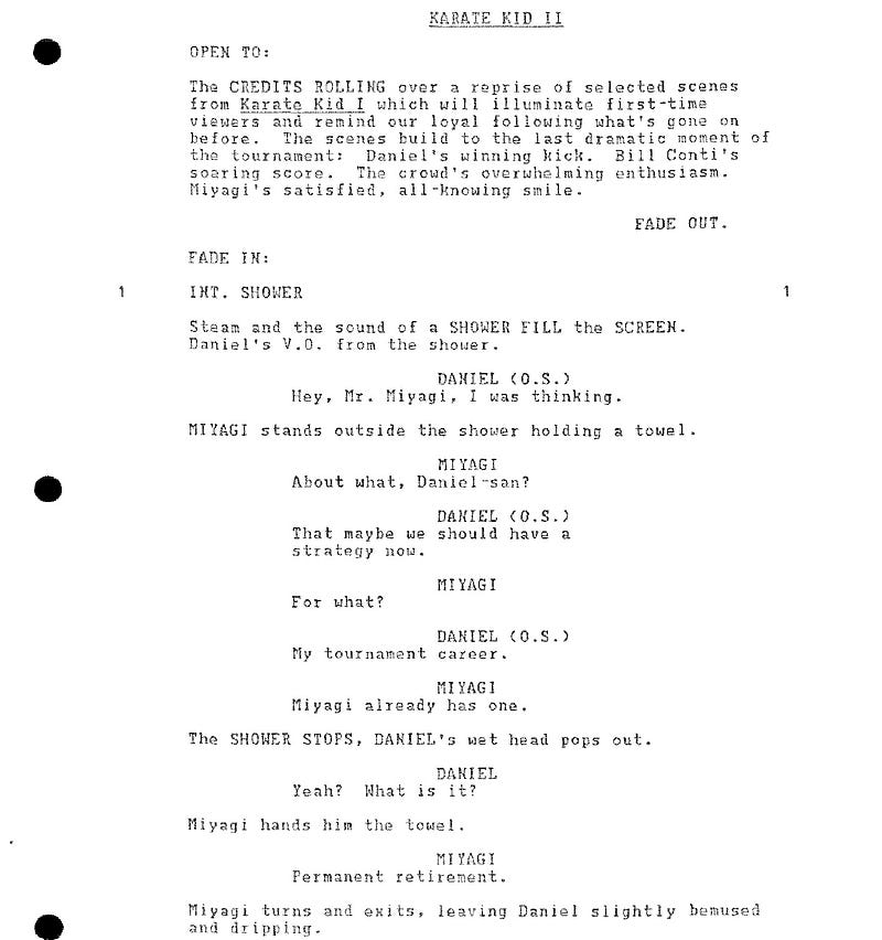 Page One: “The Karate Kid Part II” (1986)