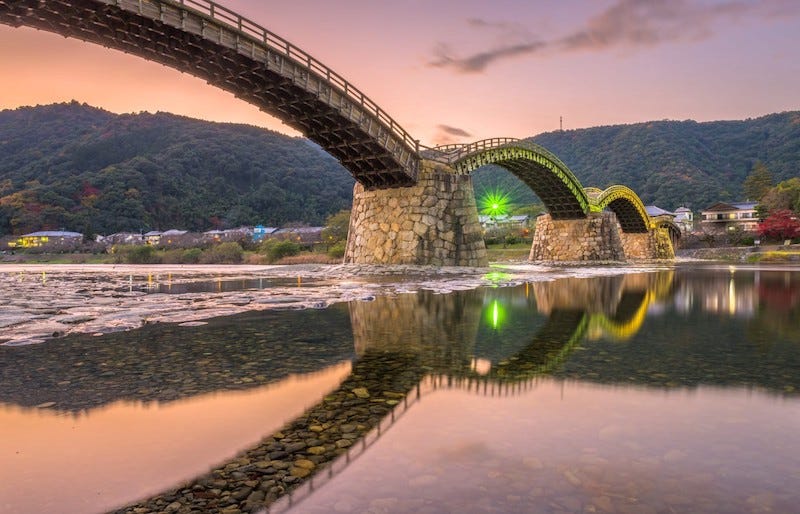 Iwakuni’s iconic Kintai Bridge in Yamaguchi Prefecture