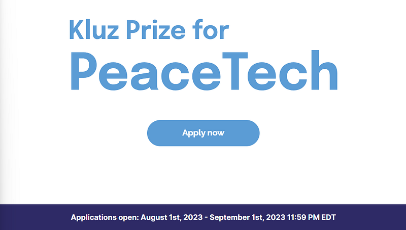 The Kluz Prize For Peacetech Celebrating Innovation For A Peaceful World