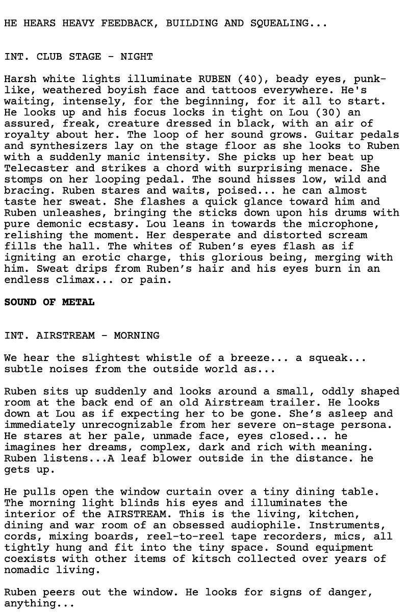 Page One: “Sound of Metal (2019)