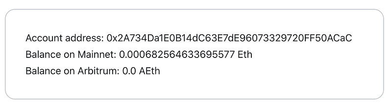Reading the balance of one account on multiple networks
