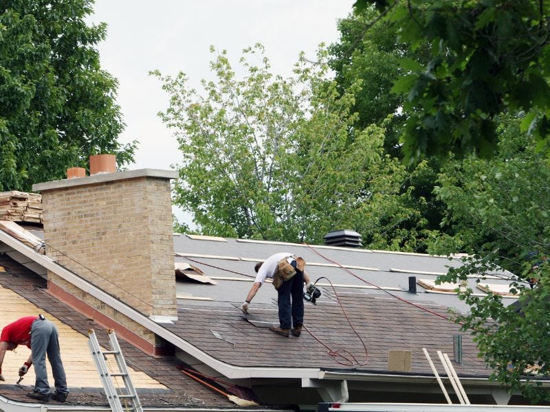 A shingle re-roofing project.