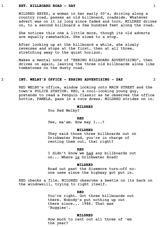 Page One: “Three Billboards Outside Ebbing, Missouri” (2017)