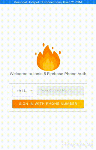 Phone Authentication in Ionic App using Firebase