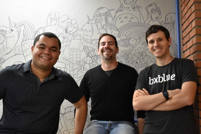 Roberto Braga, Gustavo Gorenstein and Fabricio Buzeto, founders of BX Blue