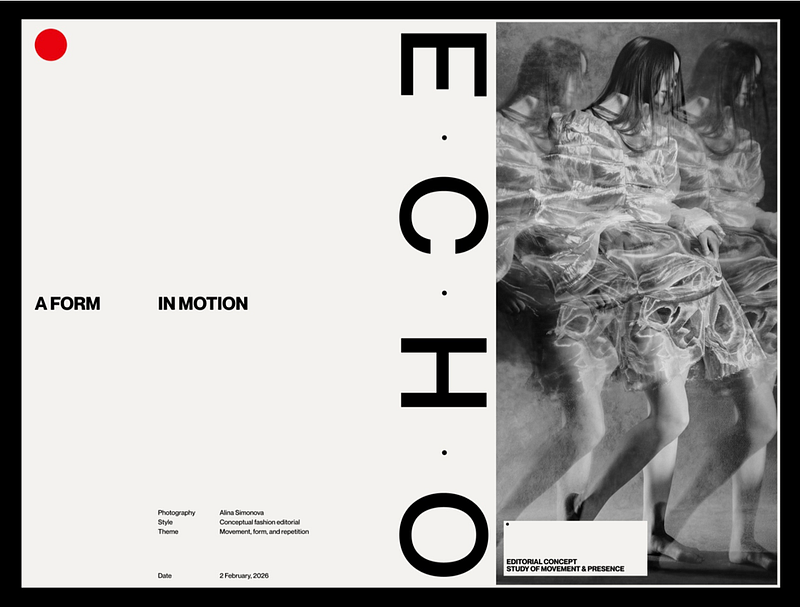 concept at the intersection of a fashion magazine and a dark portfolio. The motion-based photographs work perfectly in still images, but the key is to emphasize them with equally dynamic design ⬛️🟥